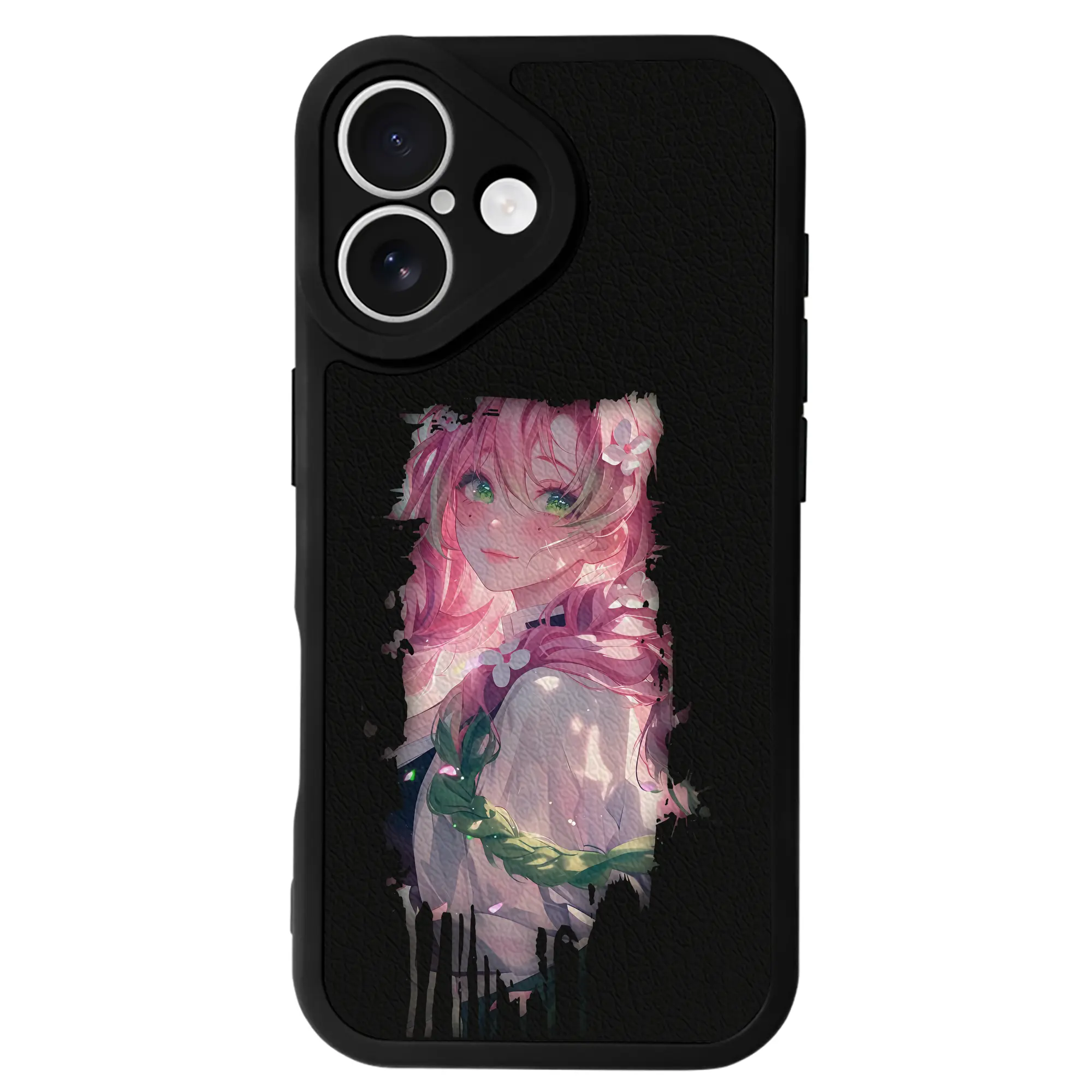 鬼滅の刃 グッズ,甘露寺 蜜璃 - IPhone 16シリーズ対応 ・ シリコンスマホケース ・ レザー調 ・ 高精度フィット ・ 耐衝撃 ・ ワイヤレス充電対応 ・ 精密カット